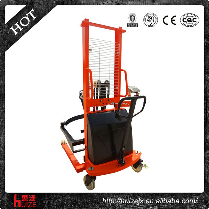 半電動稱重油桶車（夾鐵桶，手搖翻轉(zhuǎn)倒料）